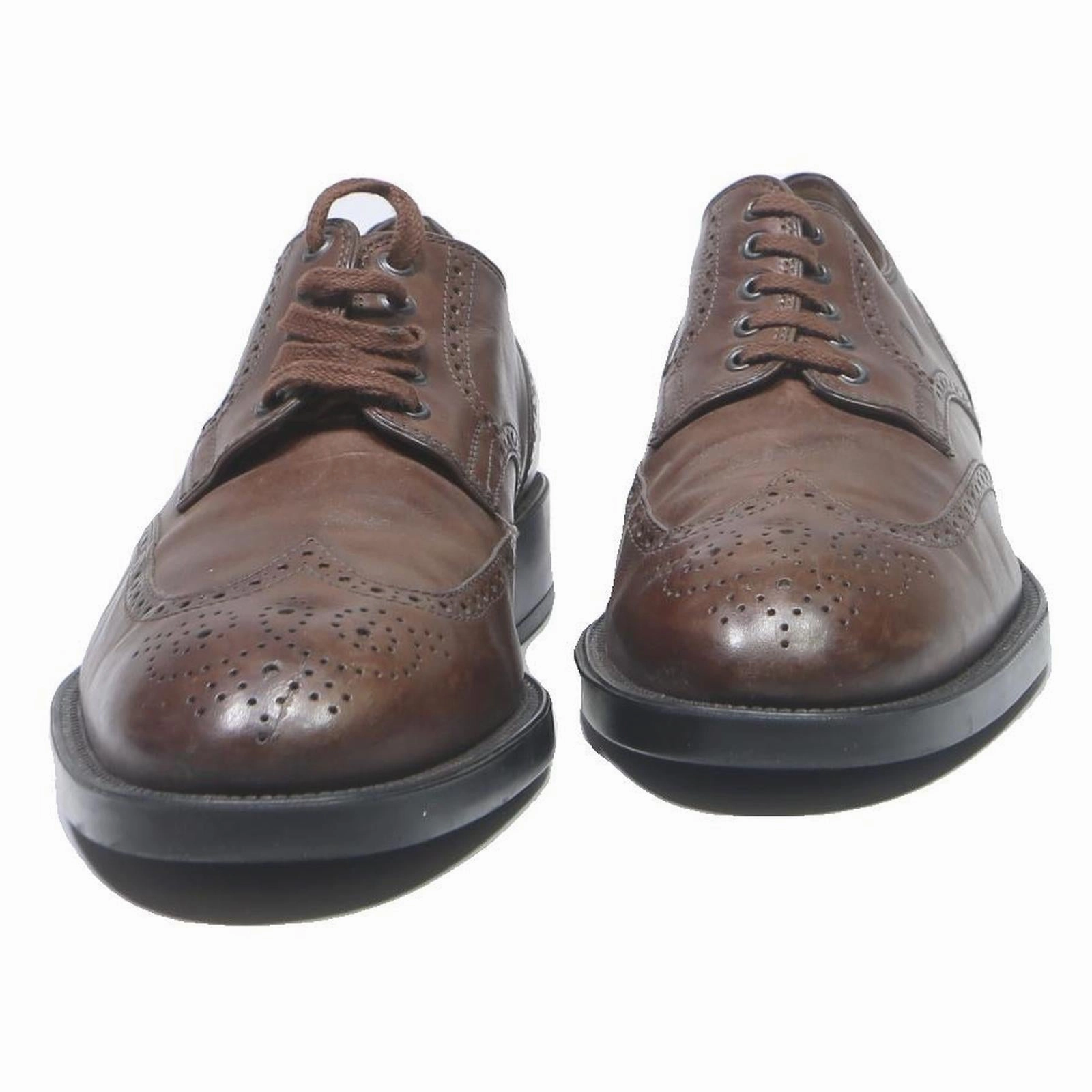 Tod's Brogues TODS Mens Brown Leather Brogue Shoes UK 11 Classic Lace-Up Formal Footwear