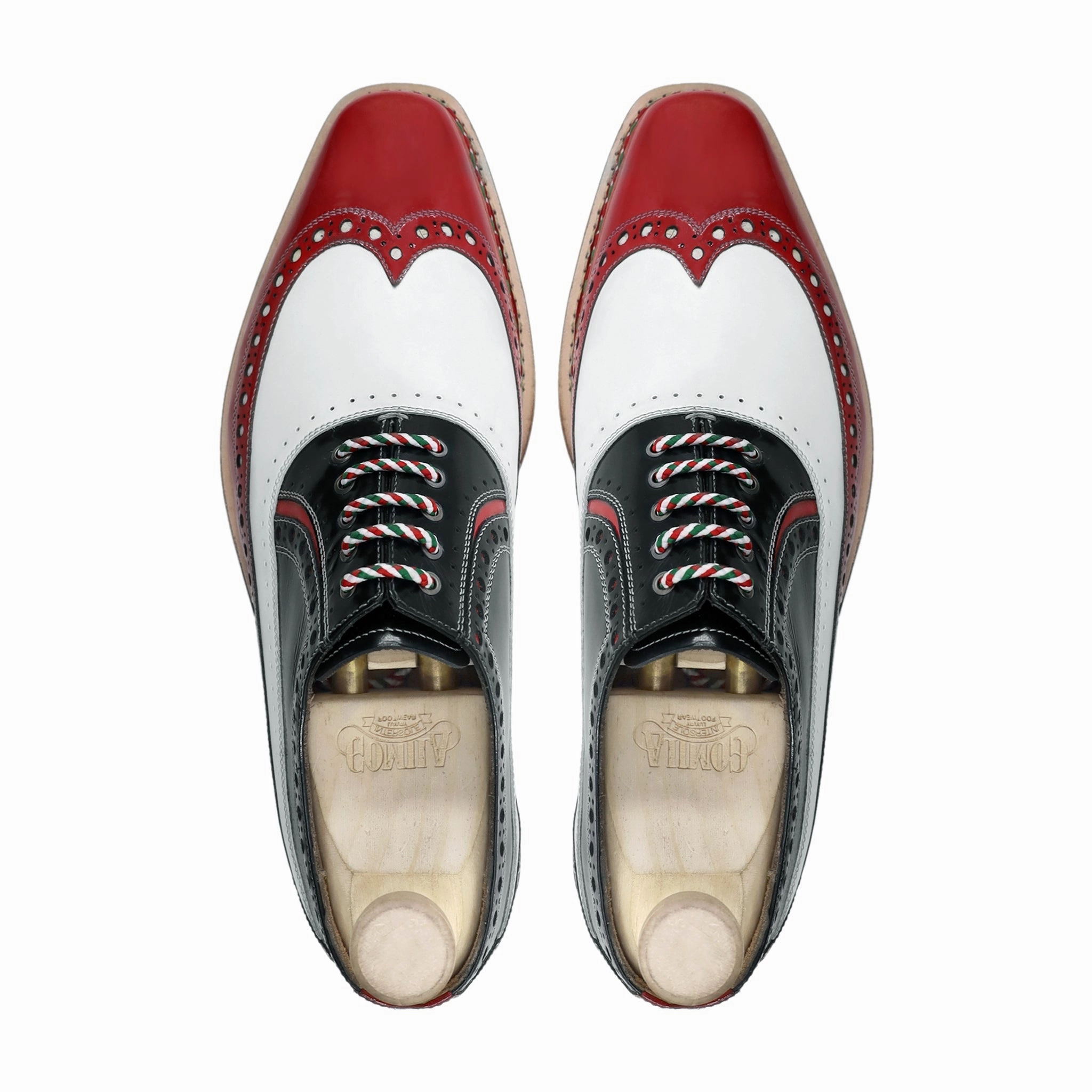 Tomsk Gy - Men's Tricolor Patent Leather Oxford Shoe Oxfords With Rubber Soles