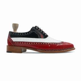 Tomsk Gy - Men's Tricolor Patent Leather Oxford Shoe Oxfords And Dresses