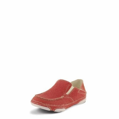 Business Casual Slip On Shoes Tony Lama Ladies Lipstick Pink Canvas Shoe RR3039L