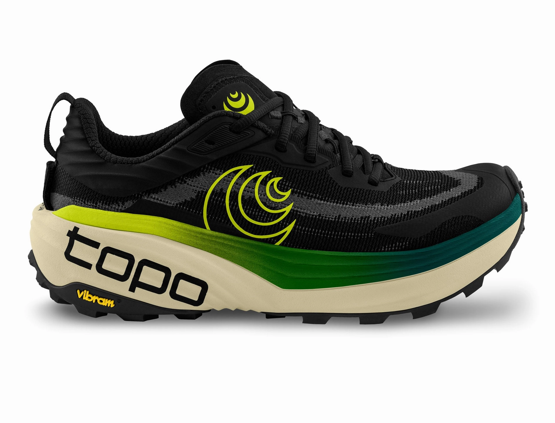 Topo Athletic | Vista | Men's | Black/Lime Low Stack Height Trail Running Shoes