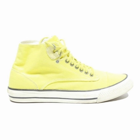 DIESEL Womens High Top Trainers Canvas Yellow UK 6.5 Classic Style Comfortable Blazer Low Jumbo Swoosh Casual Shoes