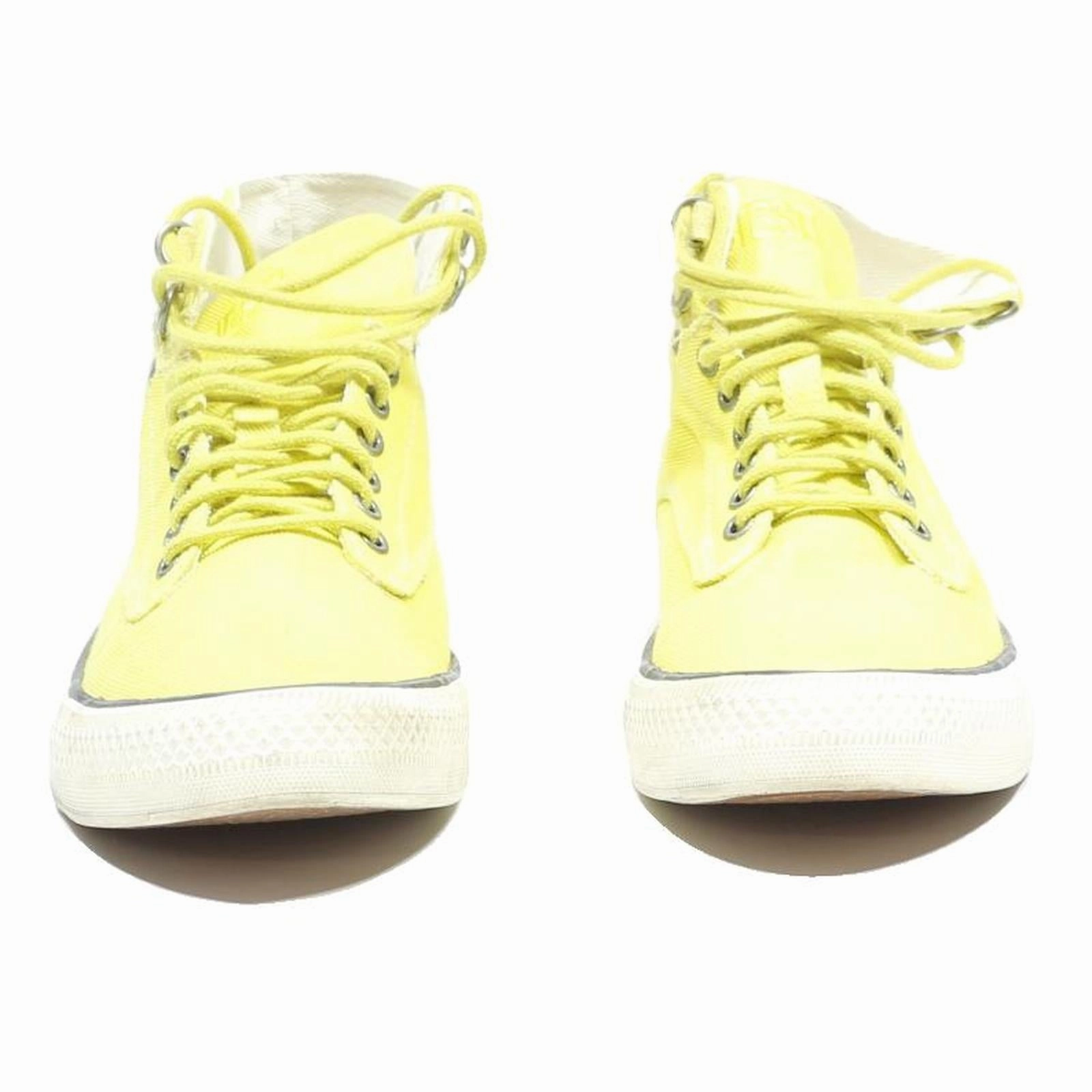 DIESEL Womens High Top Trainers Canvas Yellow UK 6.5 Classic Style Comfortable Crocodilely Casual Shoe