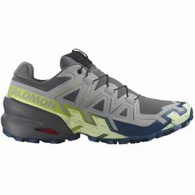 Men's Speedcross 6 Trail Running Shoes Castlerock / Lime Cream / Poseidon Eco Friendly Trail Running Shoes