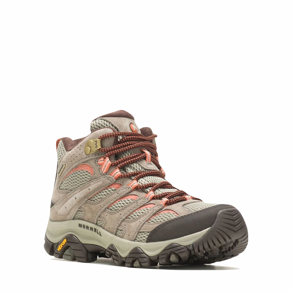Circadia Low Height Comfortable Waterproof Hiking Shoes Merrell Women's Moab 3 Mid Waterproof Hiking Boots in Bungee Cord Tan