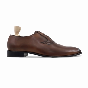 Shop Oxfords Denny - Men's Brown Patina Calf Leather Oxford Shoe