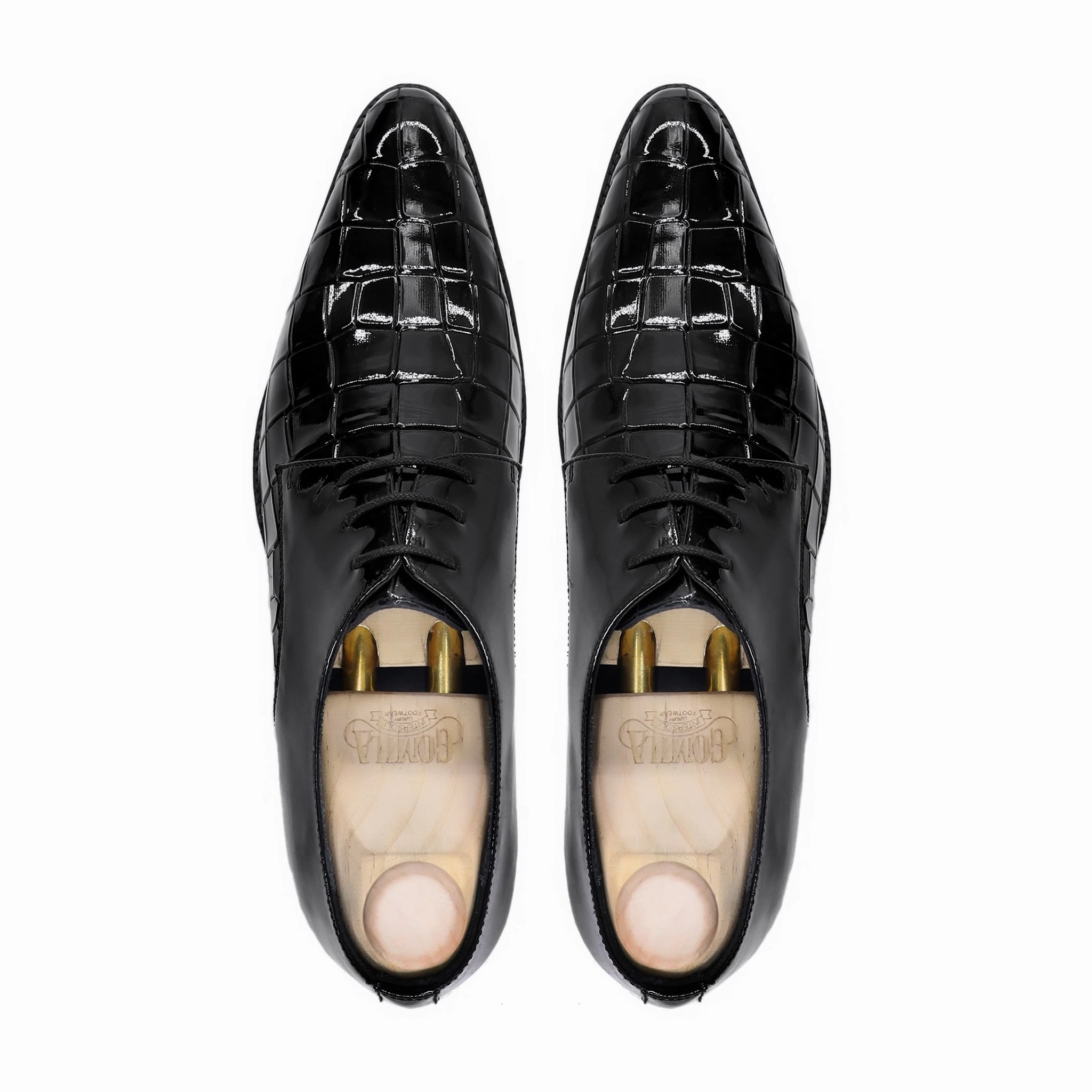 Berry - Men's Black Patent Leather Derby Shoe Derby Shoes Brogues