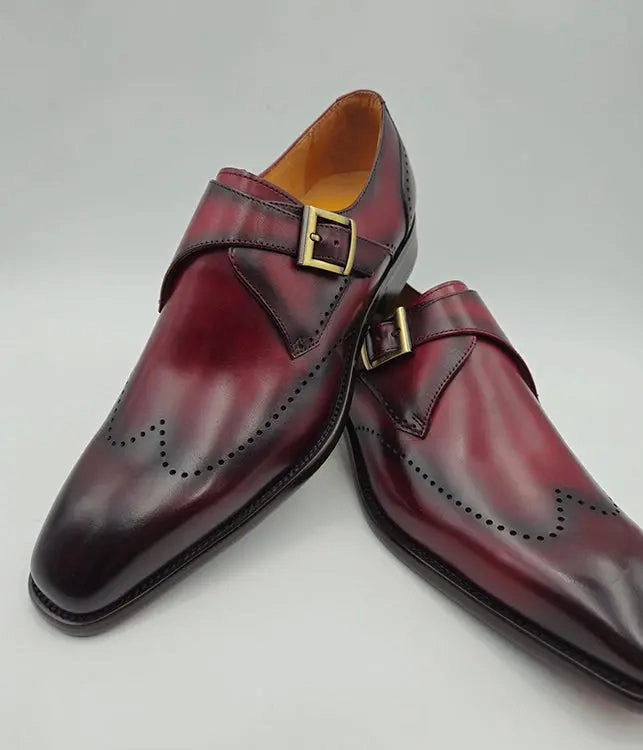 Calfskin Single Monk Loafer Archie Brogue Shoes