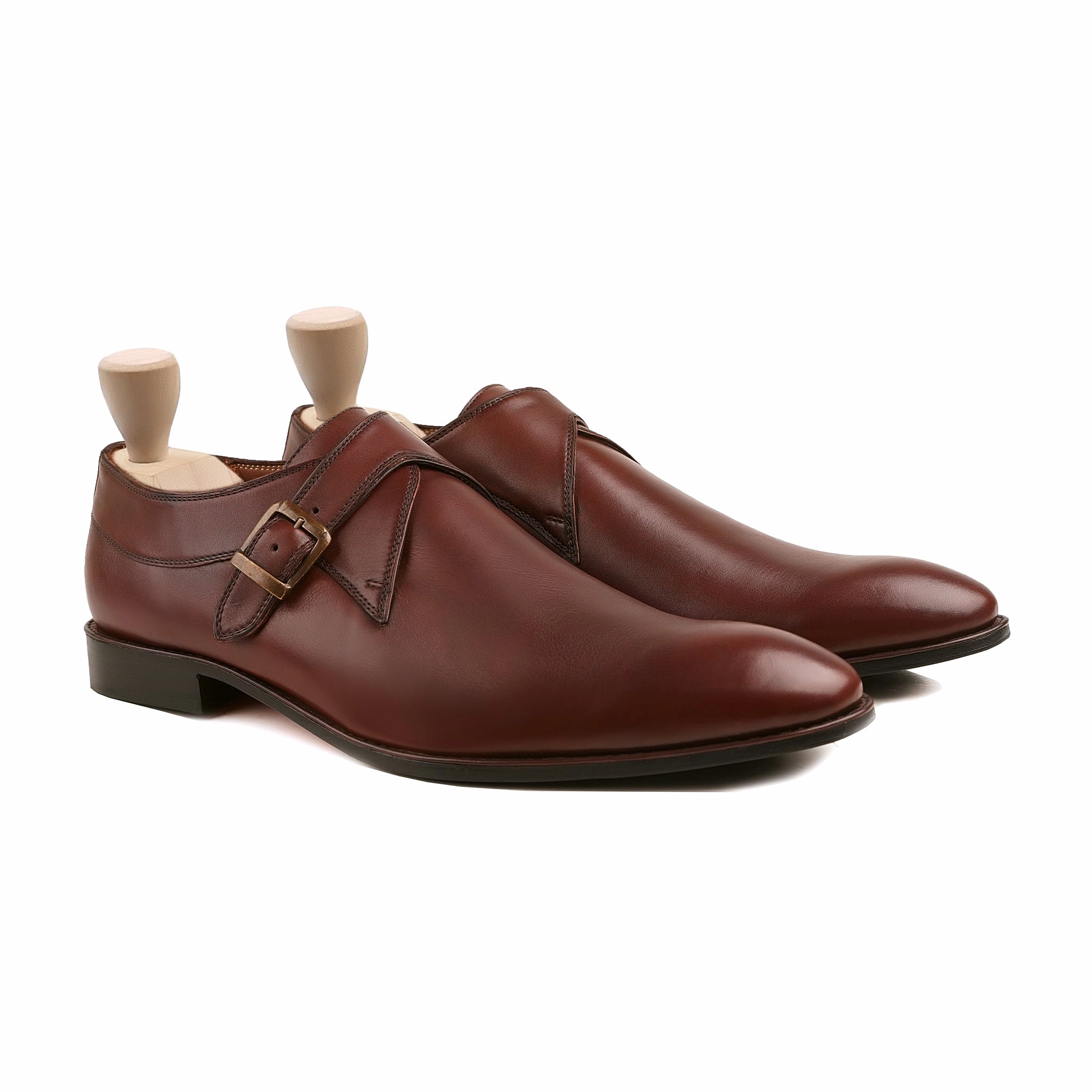 Brogues With Dinner Suit Trena - Men's Oxblood Calf Leather Monkstrap