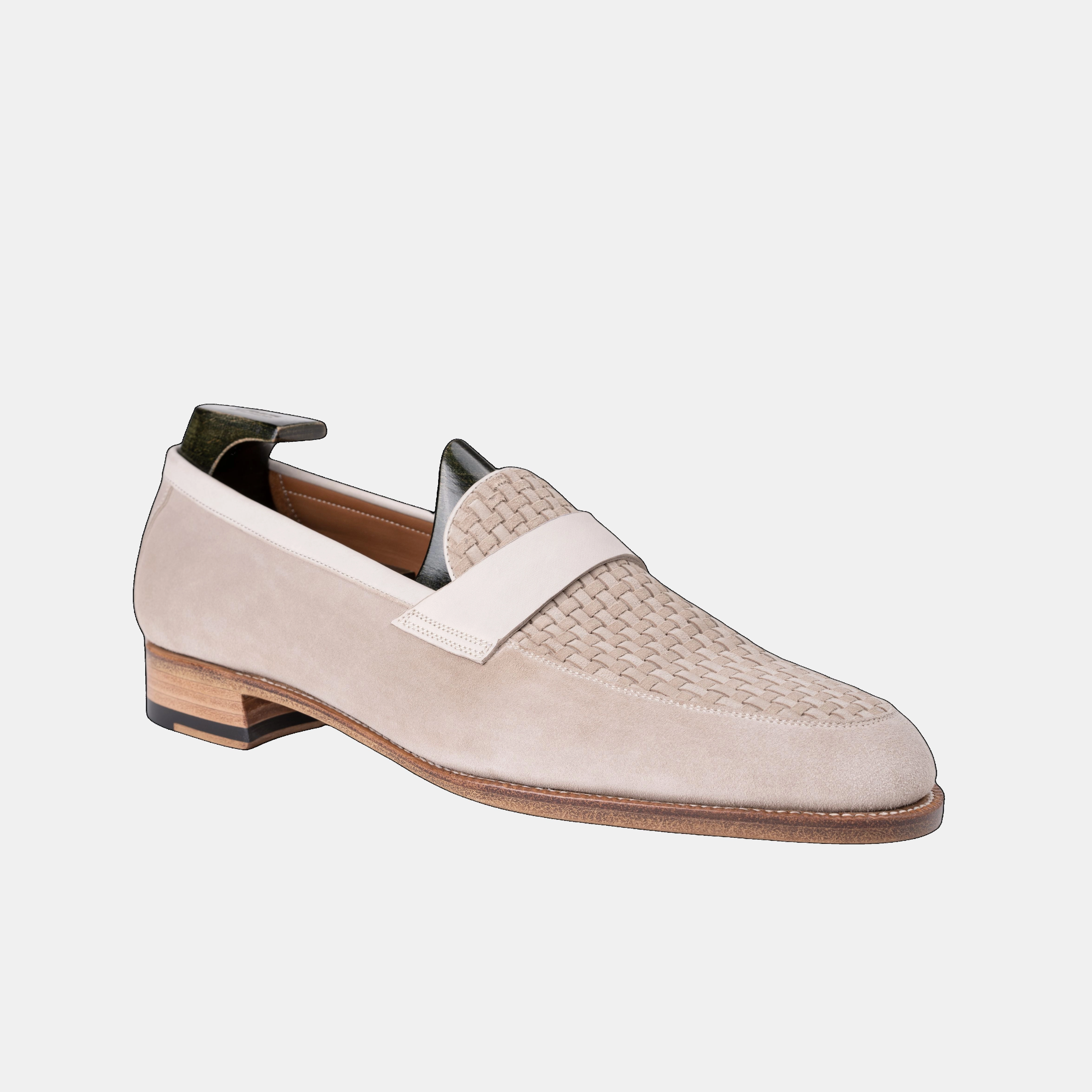 Real Alligator Loafers Yearn Amalfi Misty Grey Loafers