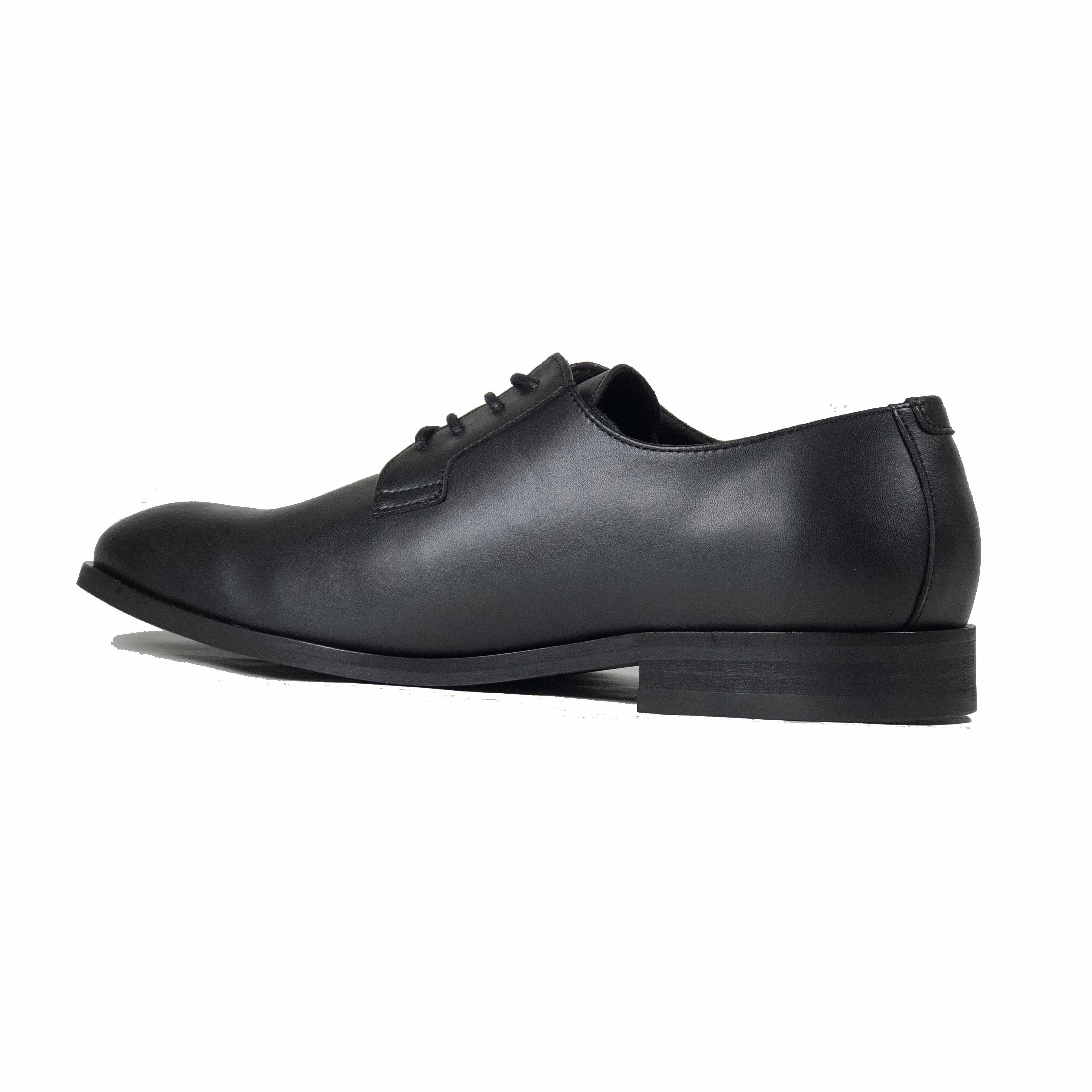 'Gideon' classic vegan derby round toe by Zette Shoes - black Smart Casual Derby Shoes