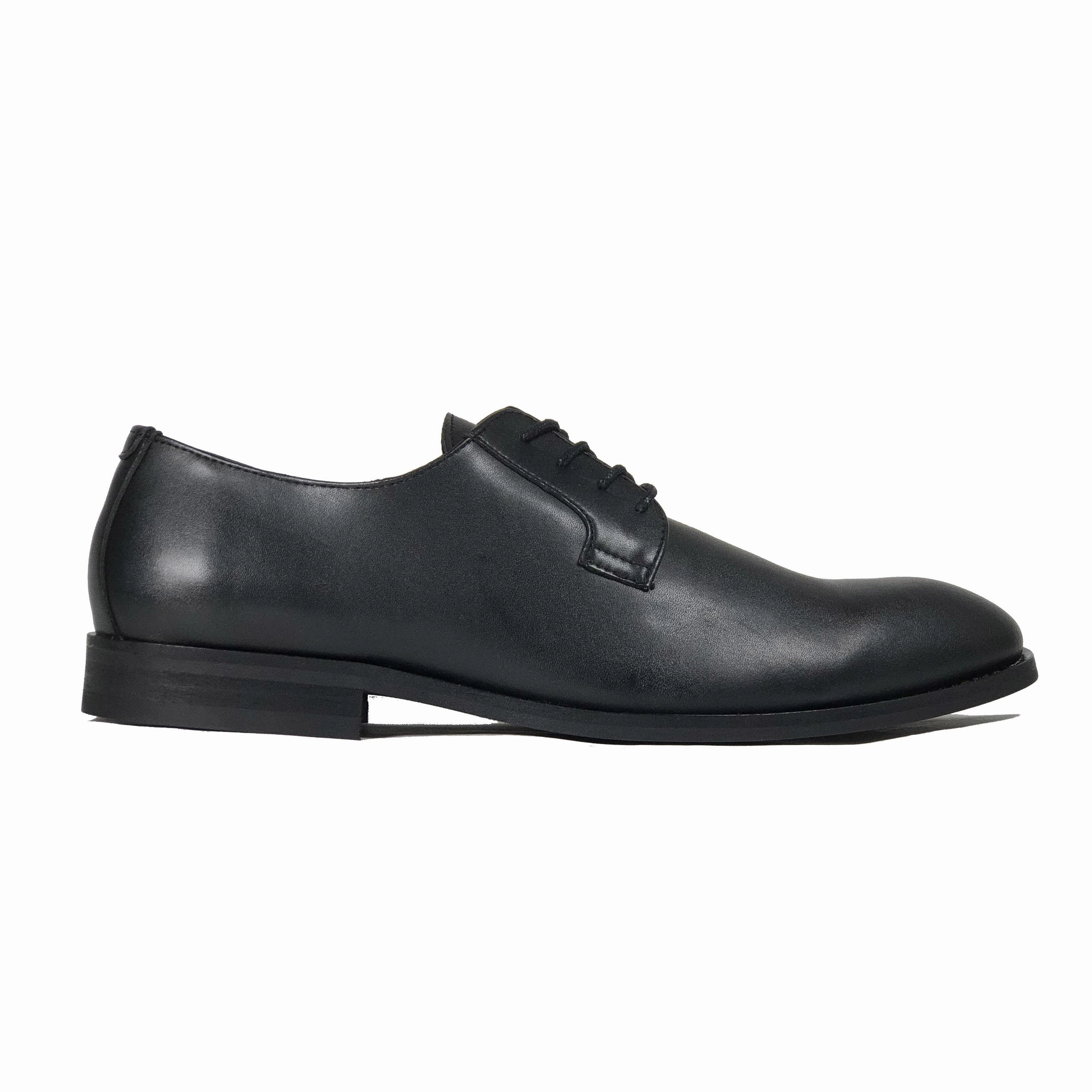 Oxford Lace Up Shoes 'Gideon' classic vegan derby round toe by Zette Shoes - black