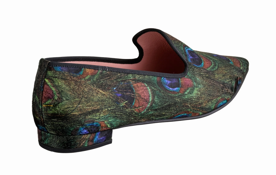 Pb Geisha Peacock Platform Loafers Flat