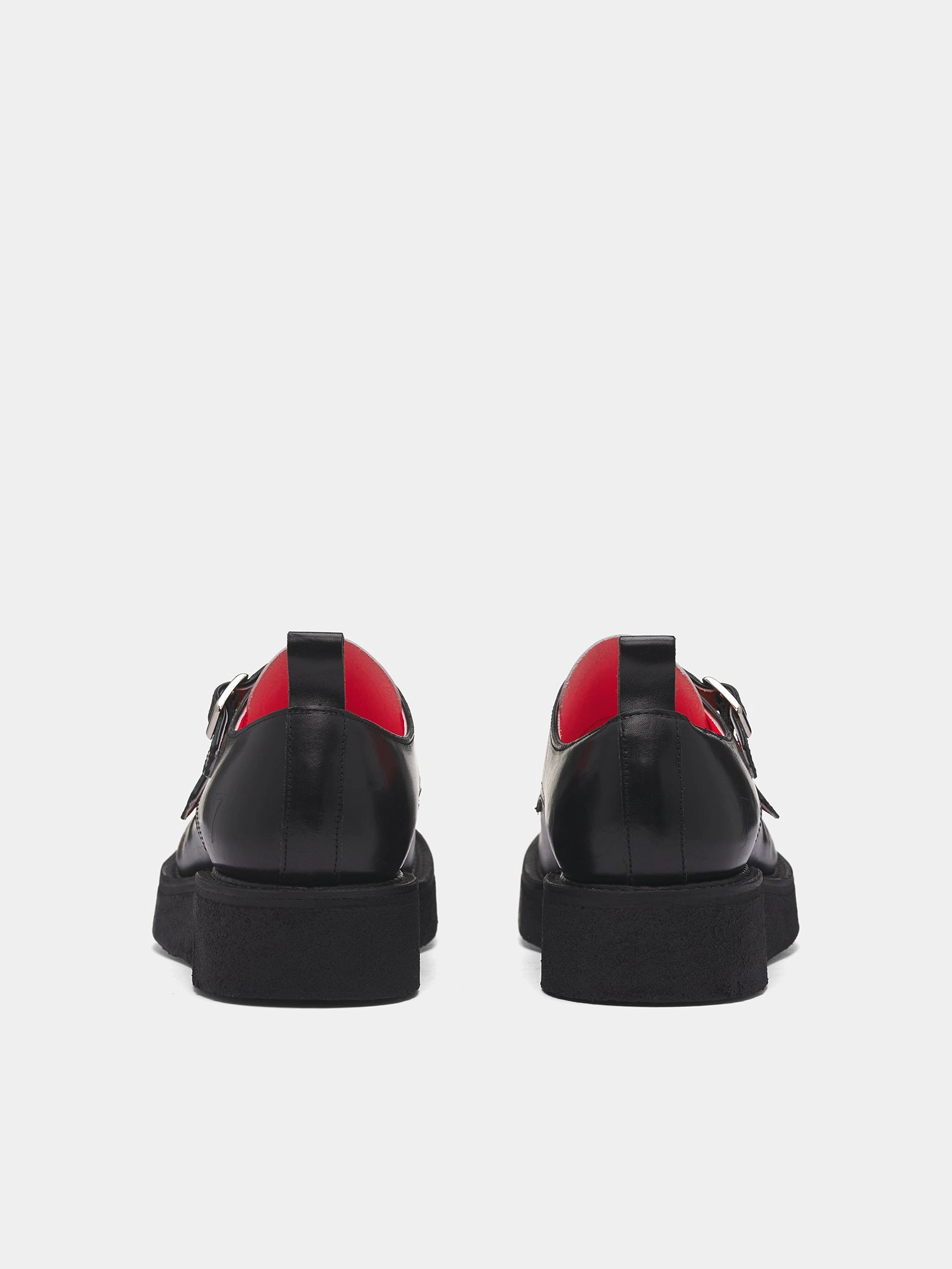 Brogues Man 'Richard' Black Leather Monk Creepers (RICHARD-M-BLACK)