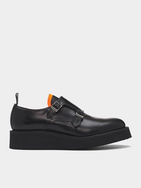'Richard' Black Leather Monk Creepers (RICHARD-M-BLACK) Grenson Archie Brogue