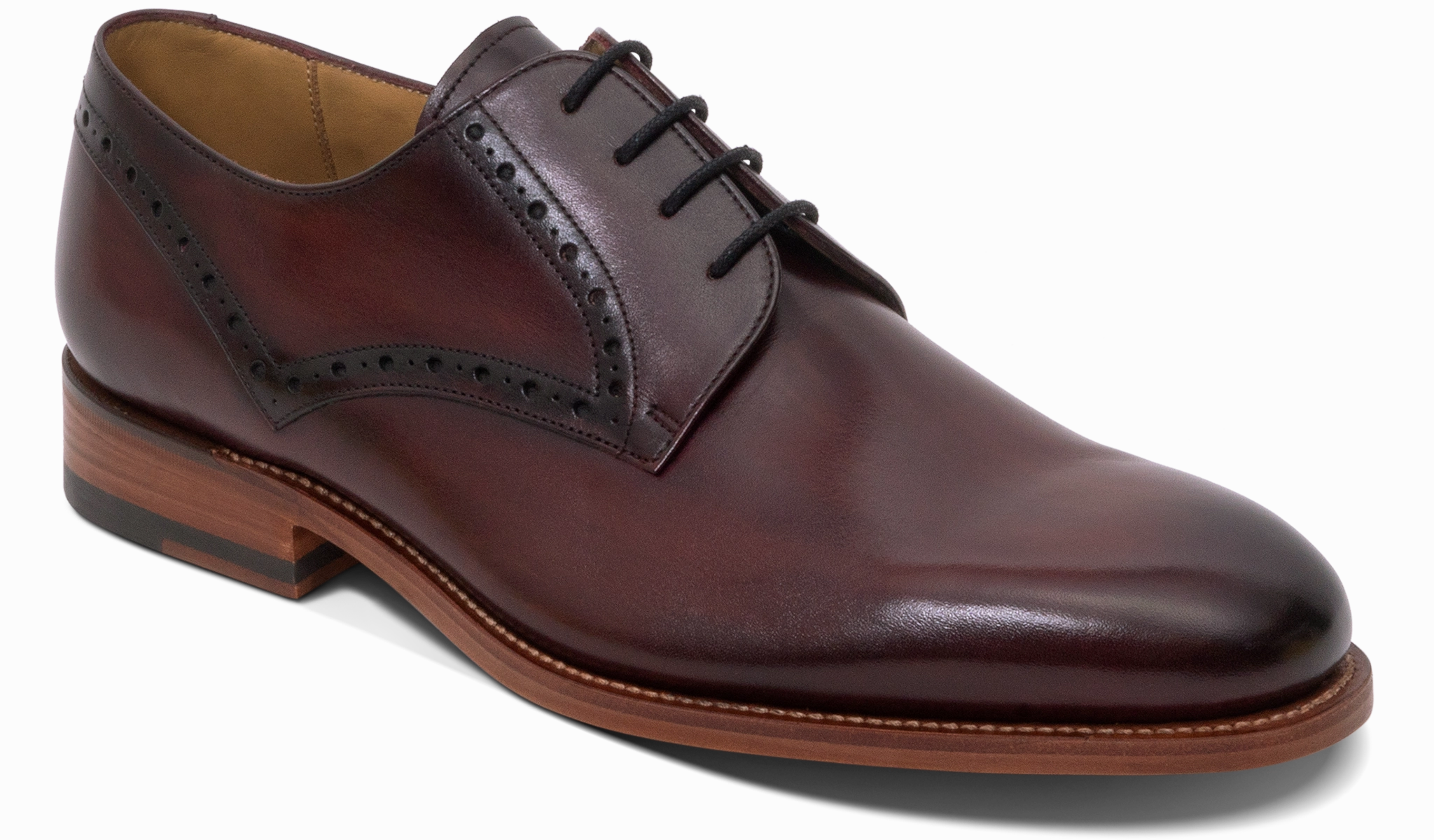 Derby Shoe Review Trent- Hand Brushed Burgundy