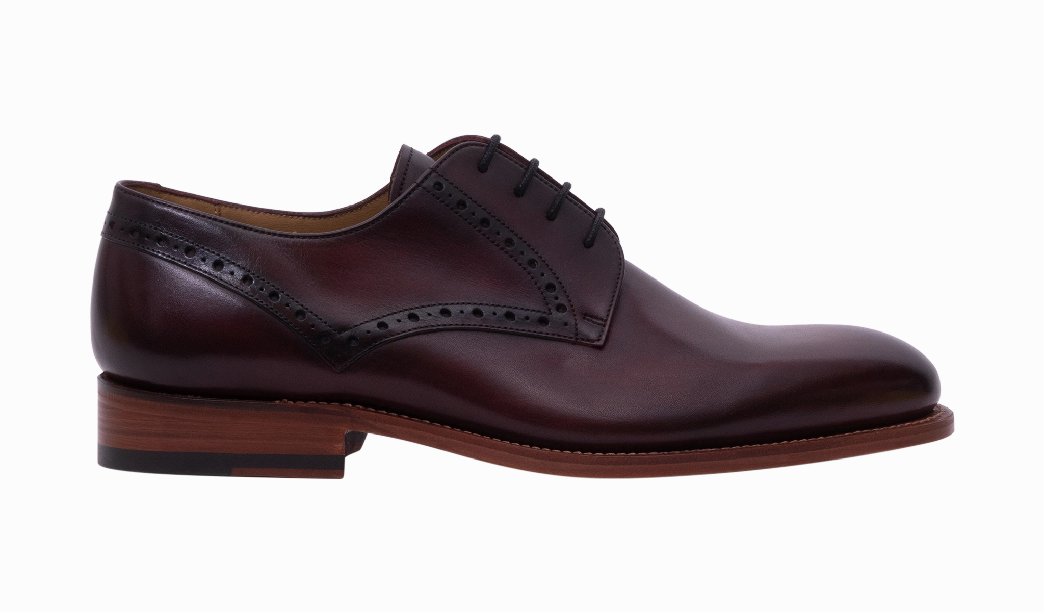 Patent Lace Up Shoes Trent- Hand Brushed Burgundy