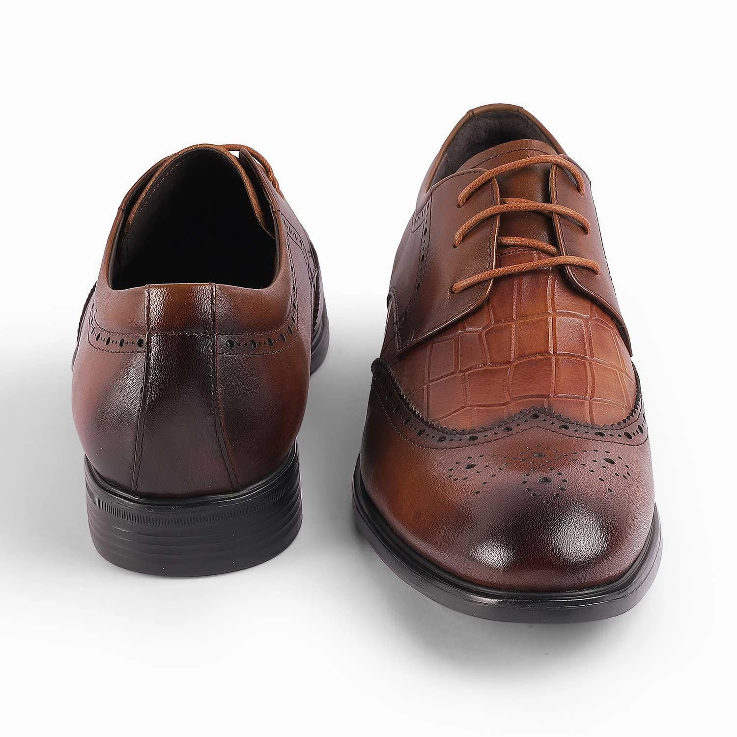 Vintage 3989 Quilon Leather Brogue Shoes Tresmode Cent Brown Men's Oxford Brogue Lace Ups