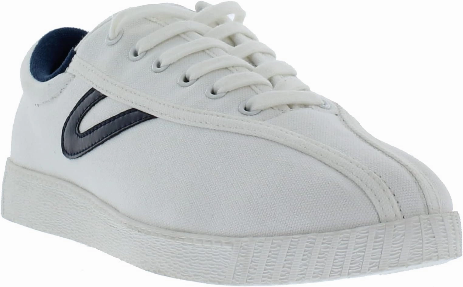 Tretorn Men's Nylite Canvas Sneakers - WHITE/NAVY Lands End Tennis Shoes