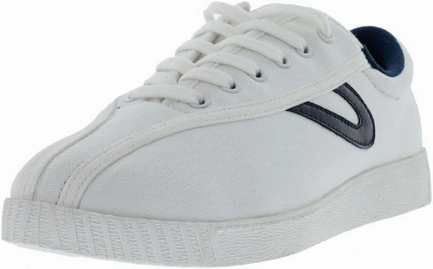 Tennis Shoes Size 1 Tretorn Men's Nylite Canvas Sneakers - WHITE/NAVY
