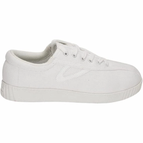 Toeless Tennis Shoes Tretorn Men's Nylite Canvas Sneakers - WHITE/WHITE