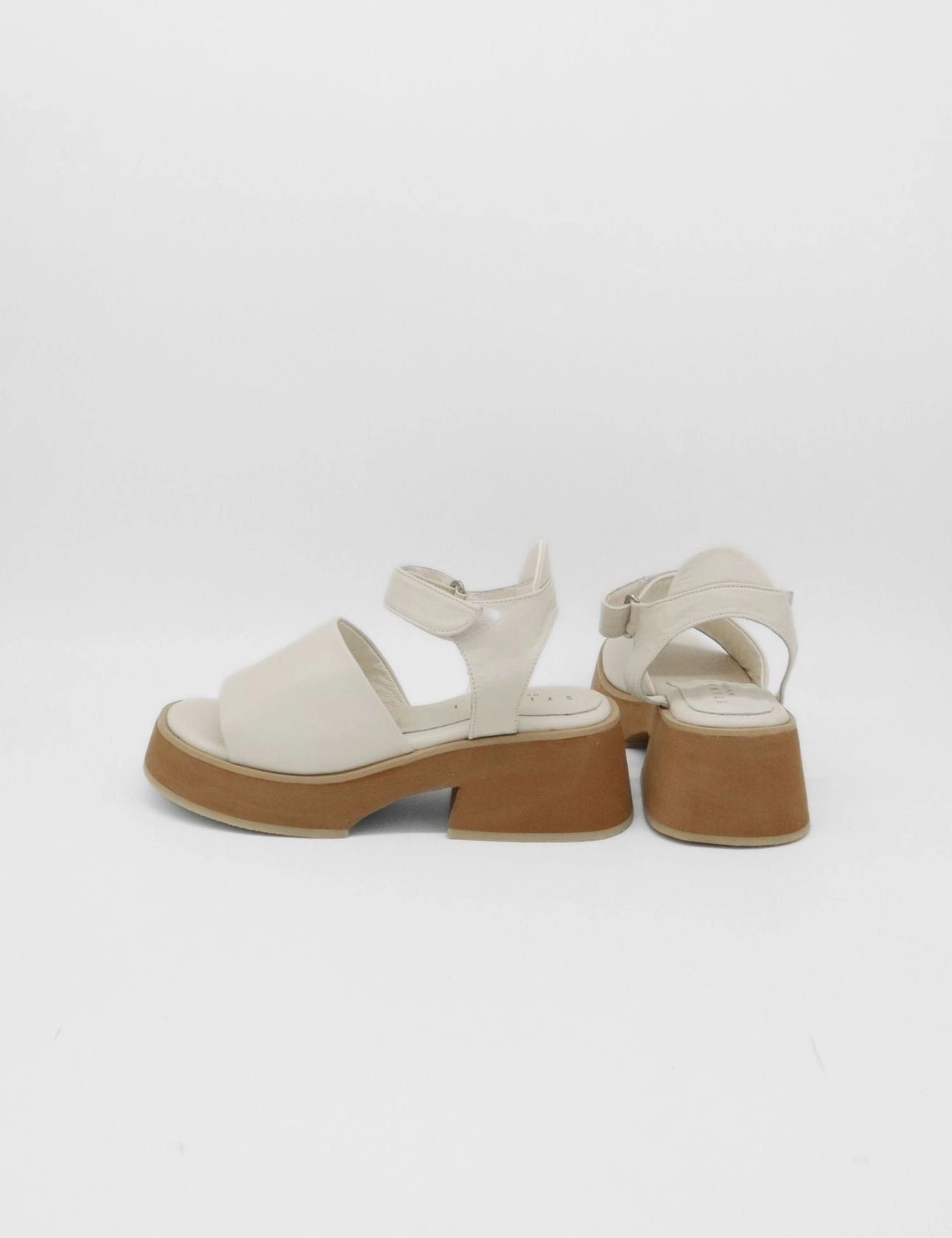 90s Style Mary Jane Shoes Tribe clog platform strap sandals in off white leather womens shoes
