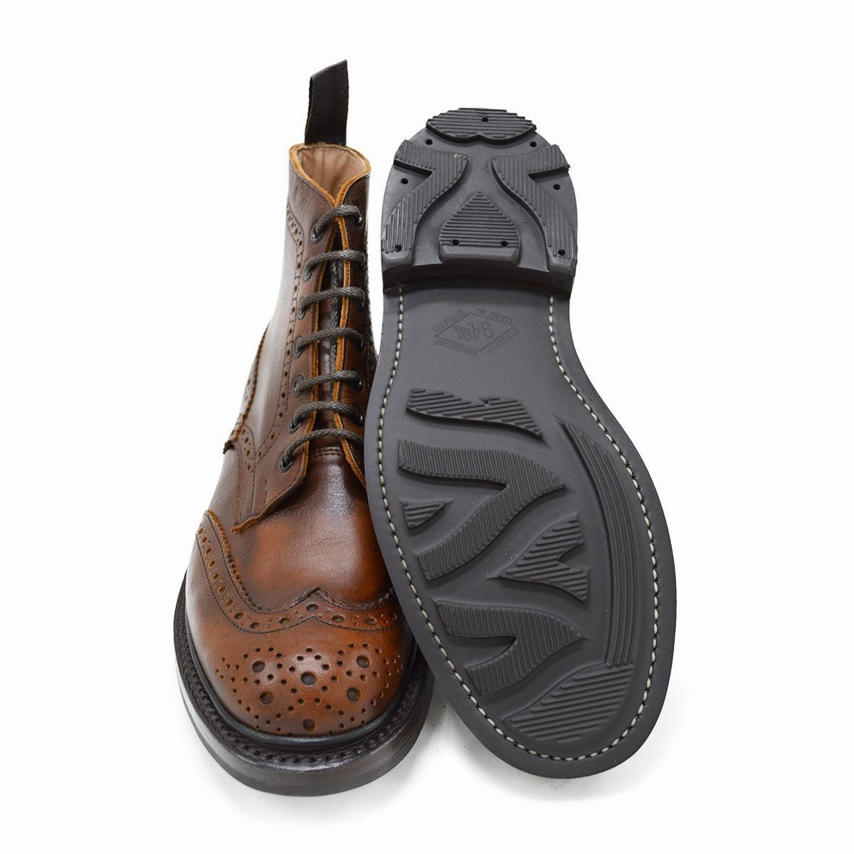 Flat Platform Derby Shoes Trickers Stow -Caramel Kudu