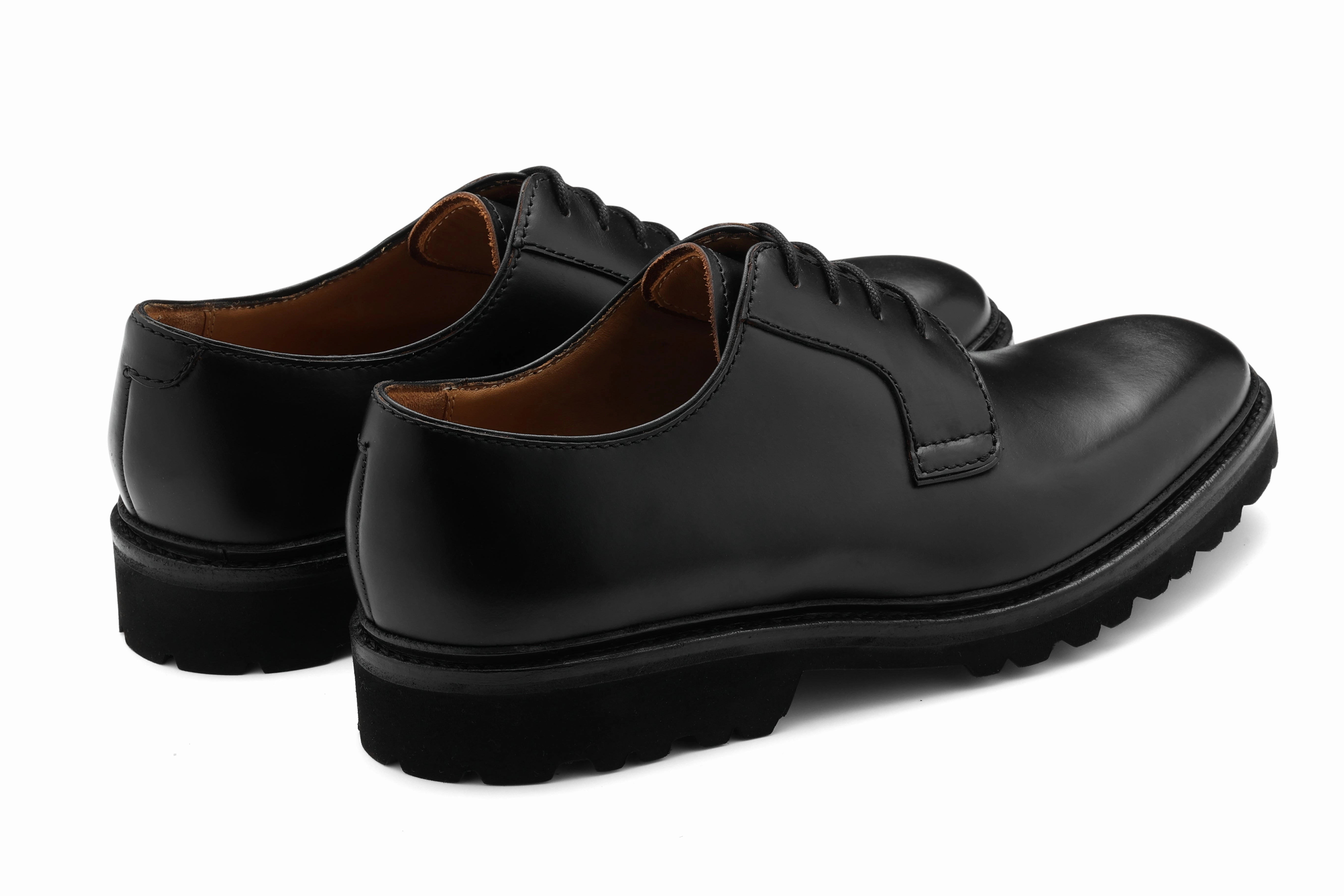 Truro - Black Cutter Cut Out Lace Up Shoes