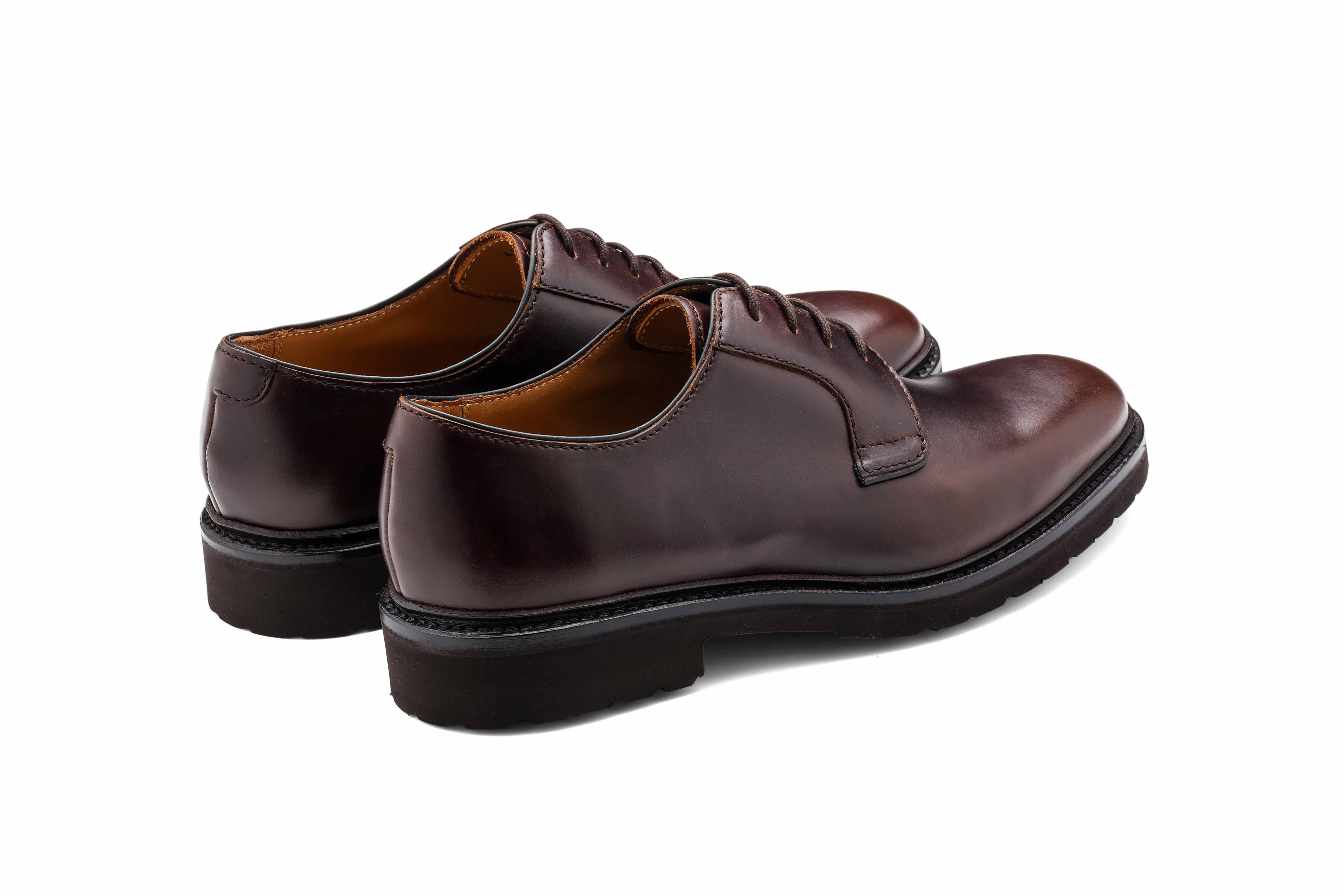 Truro - Brown Pull-Up Ridged-sole Derby Shoes