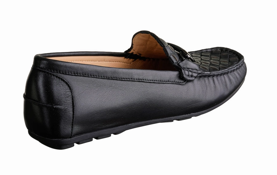 Vm Bedeck Black Laser Cut Loafers