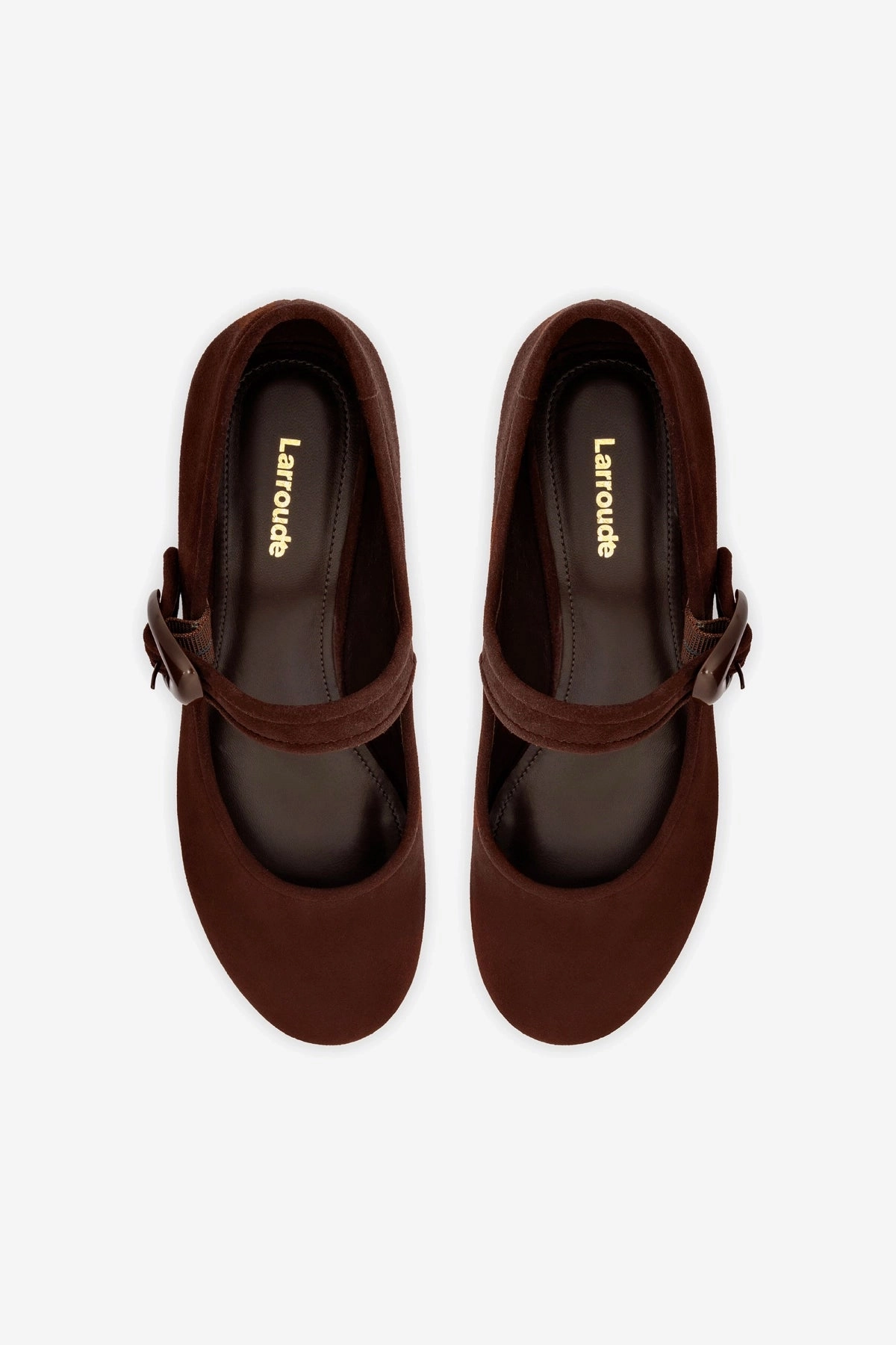 Verona Flatform In Brown Suede Plastic Mary Jane Shoes