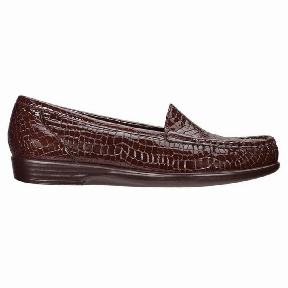 SAS Simplify Brown Croco Loafer (Women's)