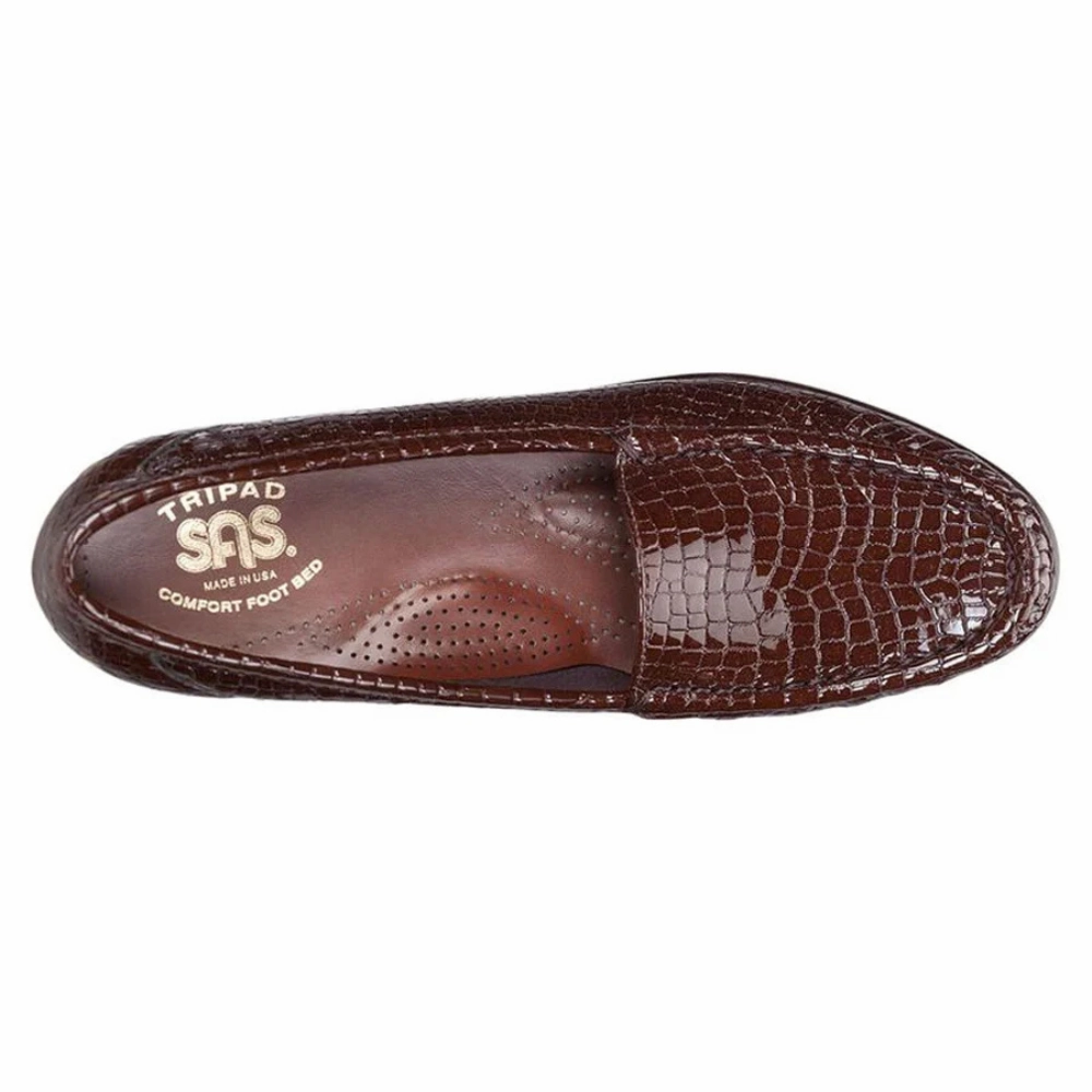 SAS Simplify Brown Croco Loafer (Women's)