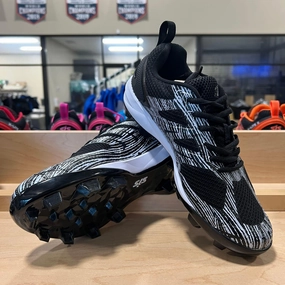 Smash It Sports X Lite Molded Cleat - Black/White Soccer Cleats For Wide Foot