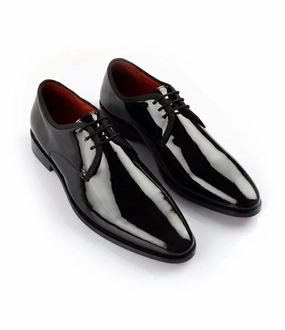 Tux Patent Derby Lace Up Safety Shoes