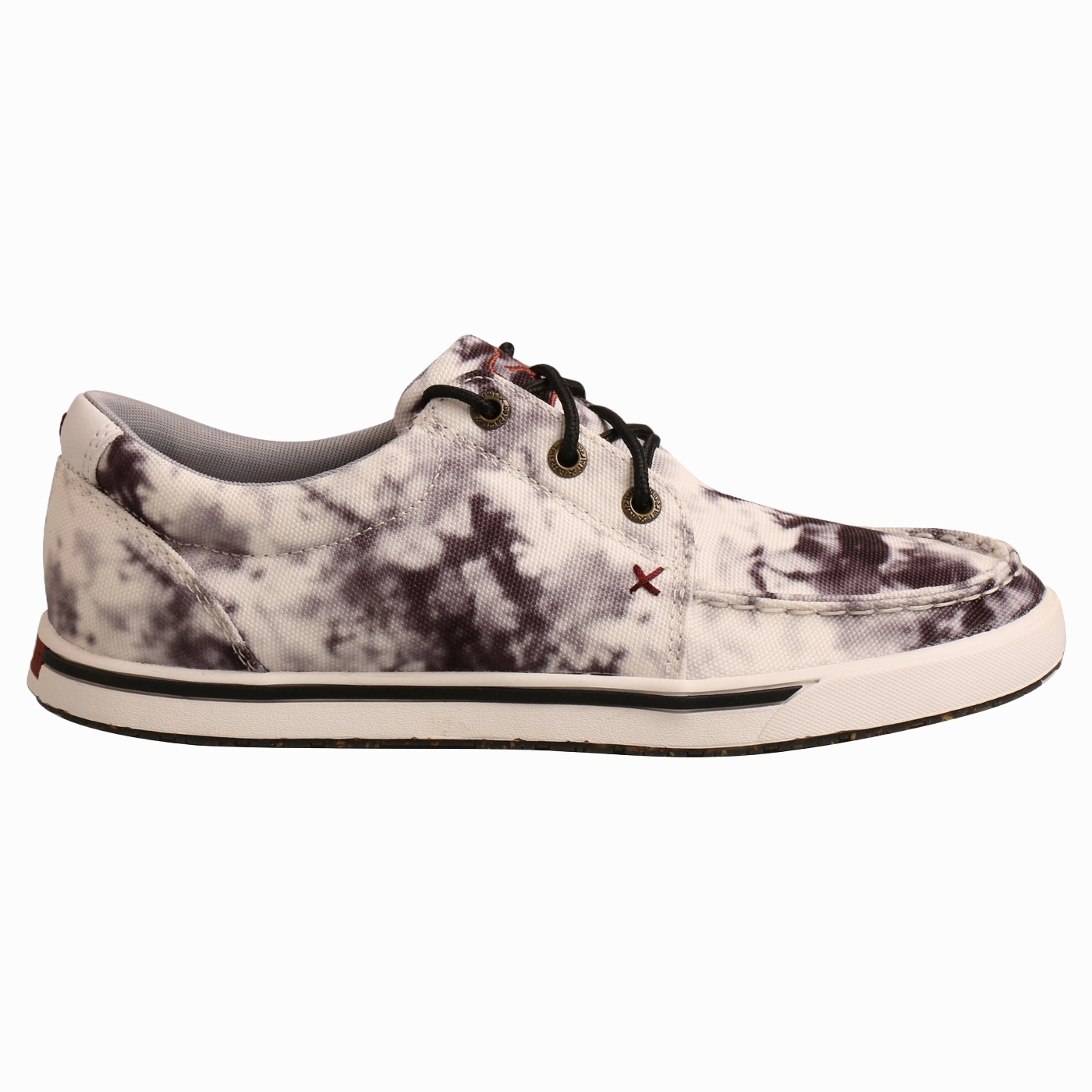 Twisted X Ladies Black And White Tie-Dye Lace Up Kick Shoes WCA0041 Tennis Shoes With Stripes