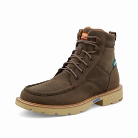 Twisted X Men's 6" Shitake Brown Waterproof Work Boots MXCW004 Best Hiking Shoes For Rainy Weather