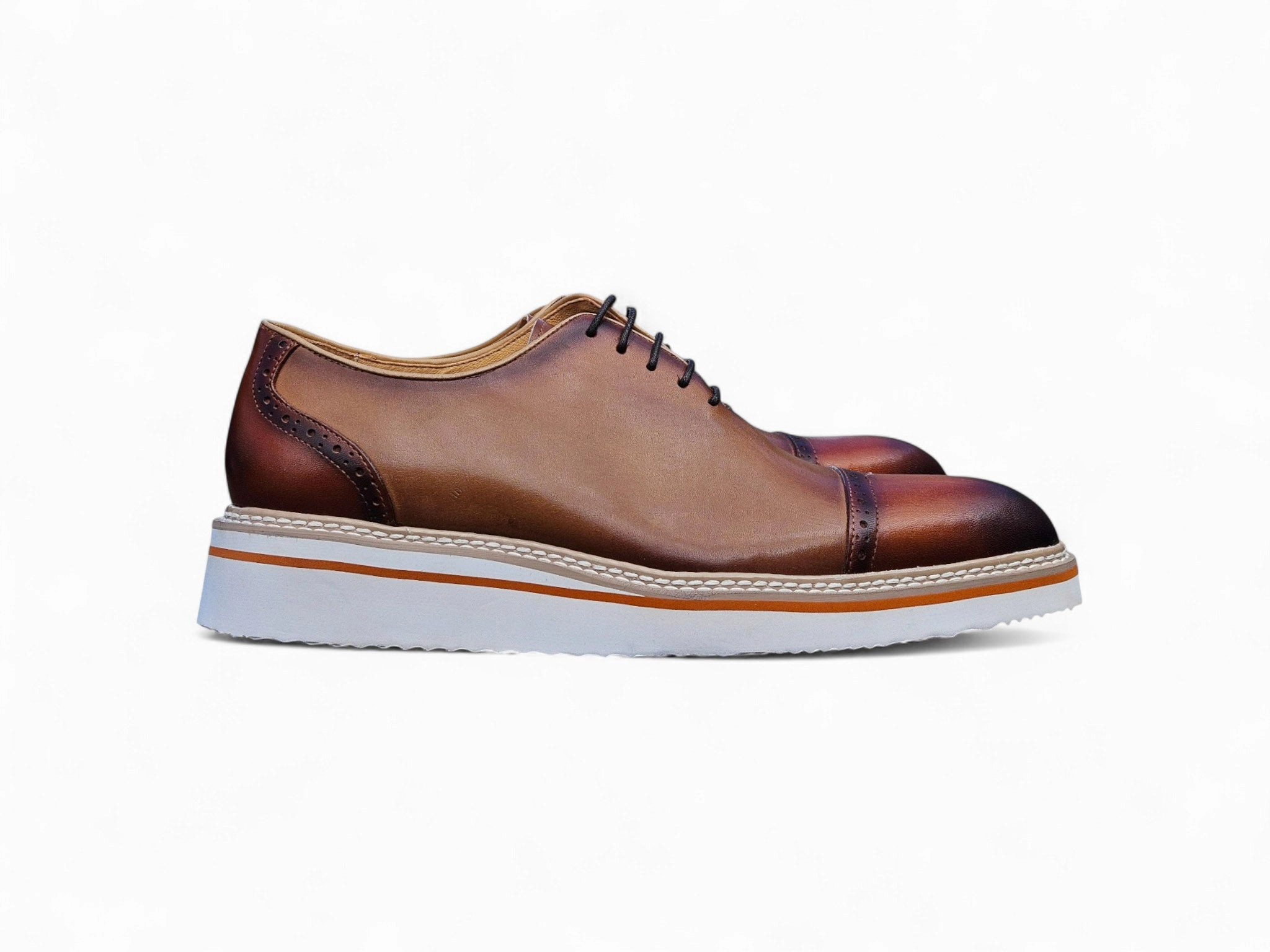 Oxford Leather Shoes Two Tone Cap toe Calfskin Oxford