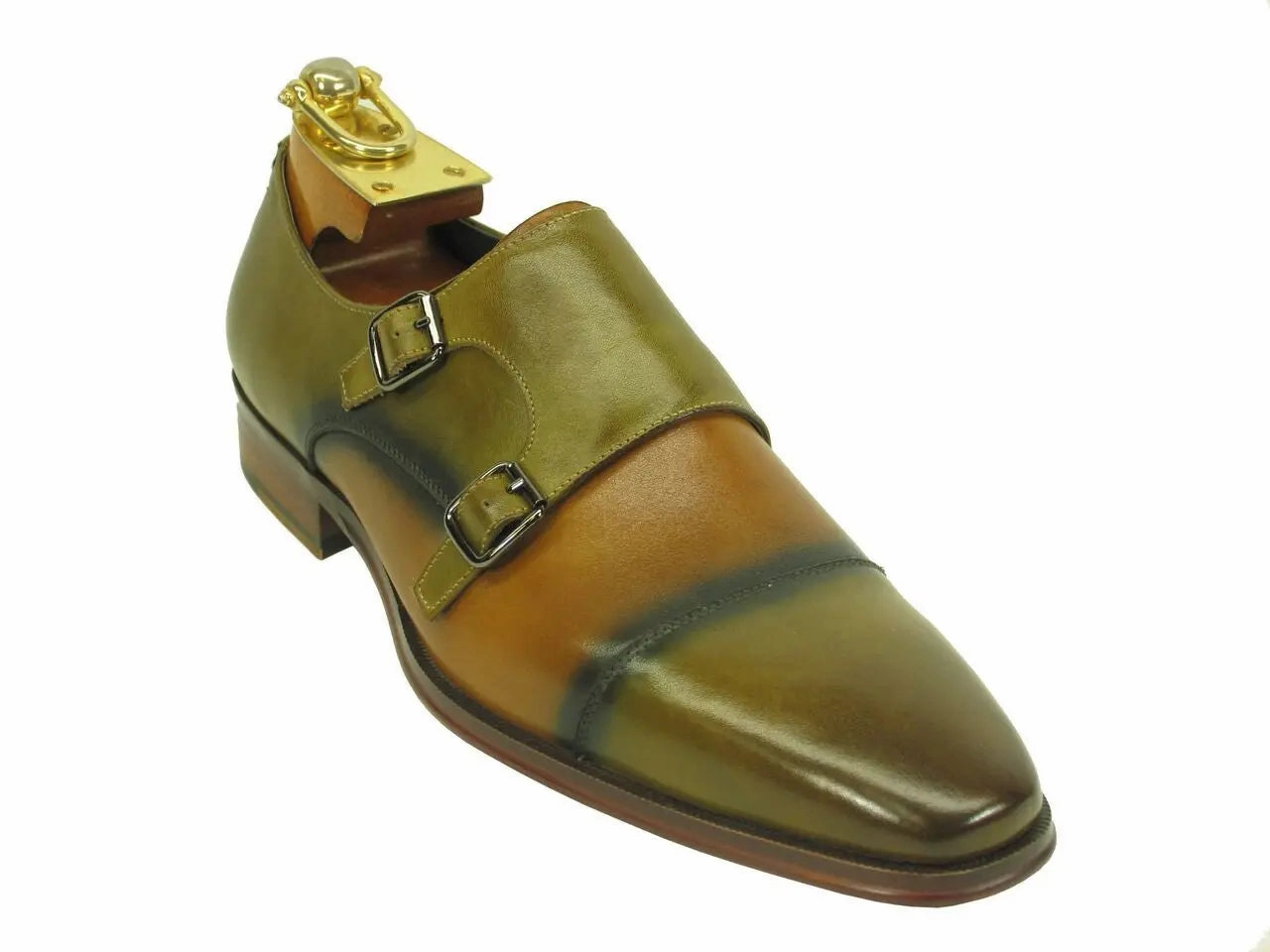 Two Tone Monk Strap Loafer Cap Toe Semi Oxford