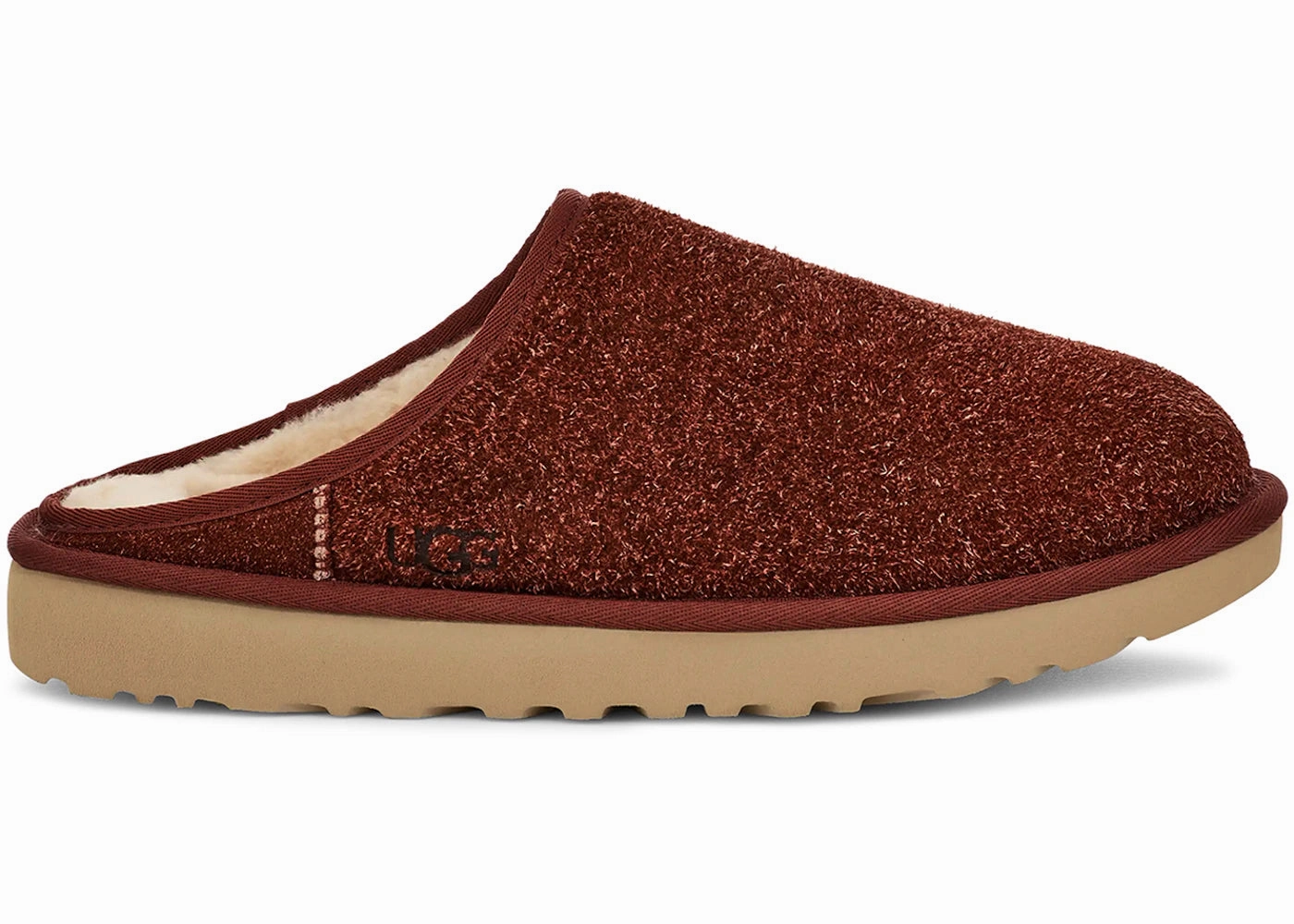 Open Toe Slip On Heels Ugg Classic Slip-On Shaggy Suede Slipper Red Jasper