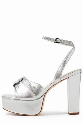 Mary Jane Shoes Velvet Kris Metallic Leather Platform