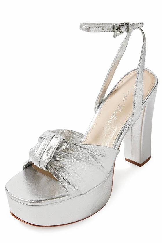 Kris Metallic Leather Platform Mary Jane Platform Shoes Size 12