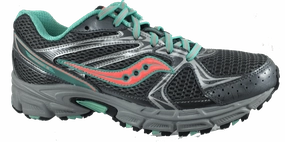 Tractor Trailer Brake Shoes SAUCONY Women's Grid Cohesion TR6 -Grey/Coral- Running Shoe Wide Width