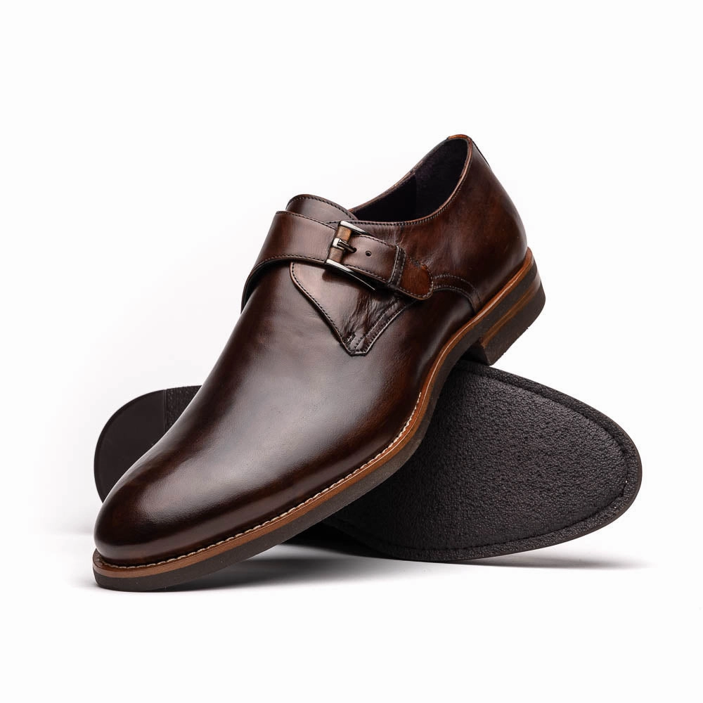 Oxford Not Brogues Kingsman 55-605-CST ROMAN Italian Calfskin Monkstrap Chestnut