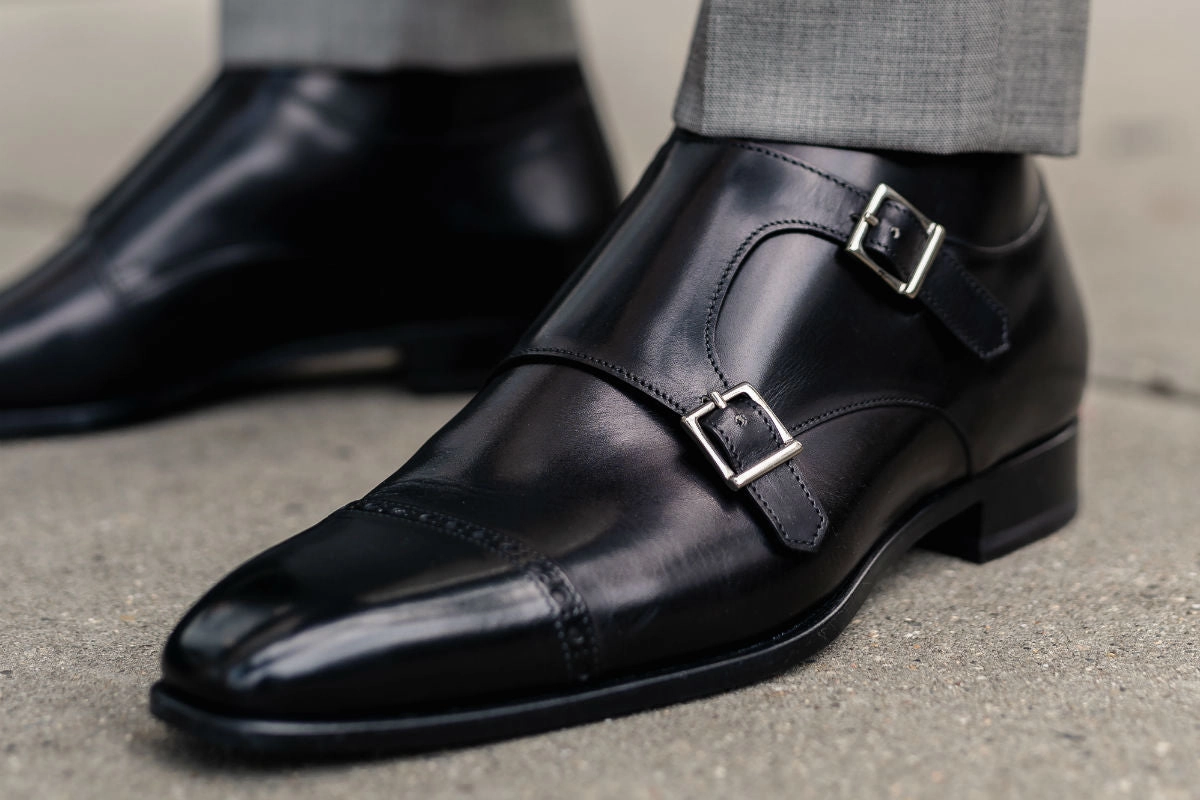 The Heston Double Monk Strap Boot - Nero Types Of Brogue Shoes
