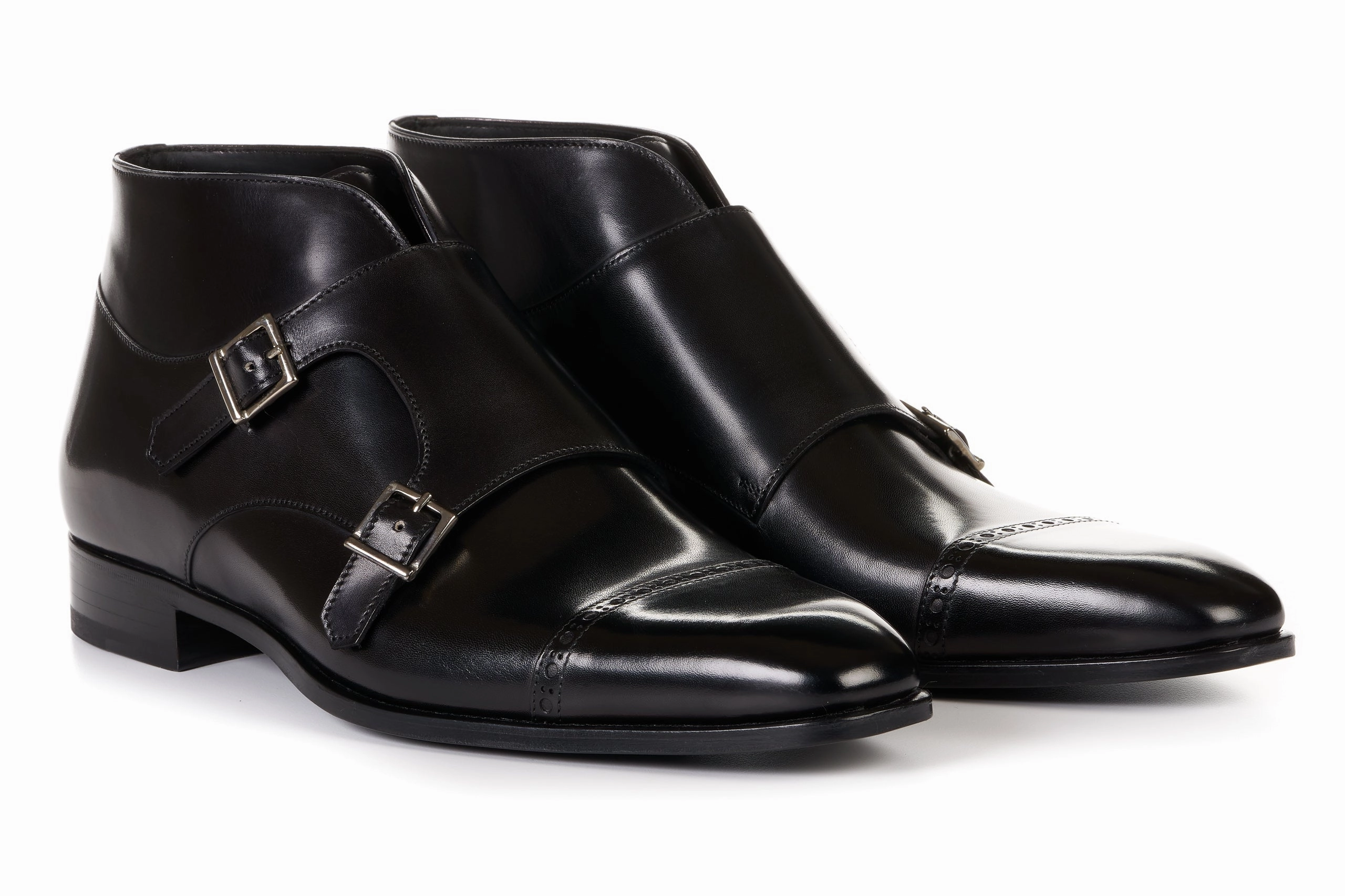 The Heston Double Monk Strap Boot - Nero Difference Between Derby And Brogues