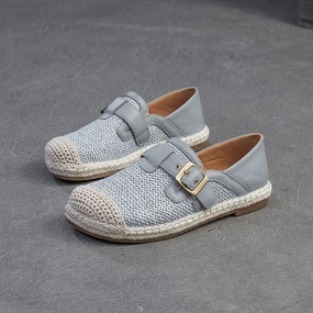 Women Minimalism Breathable Plaited Canvas Flat Casual Shoes Casual Tennis Shoes With Arch Support