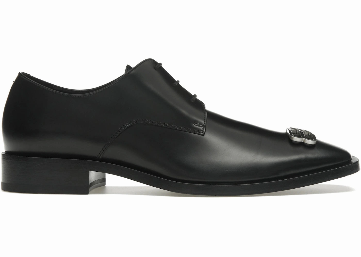 Slip On Shoes Balenciaga Rim Derby Shoes Black Leather