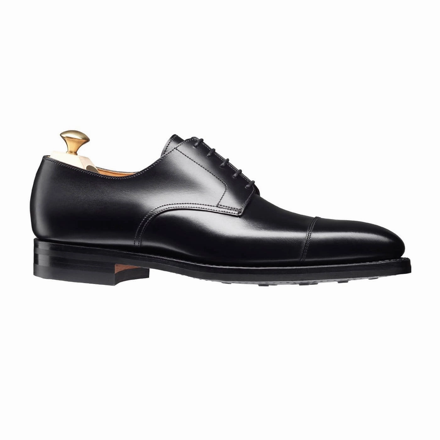 Plaid Derby Shoes Norwich Black Calf