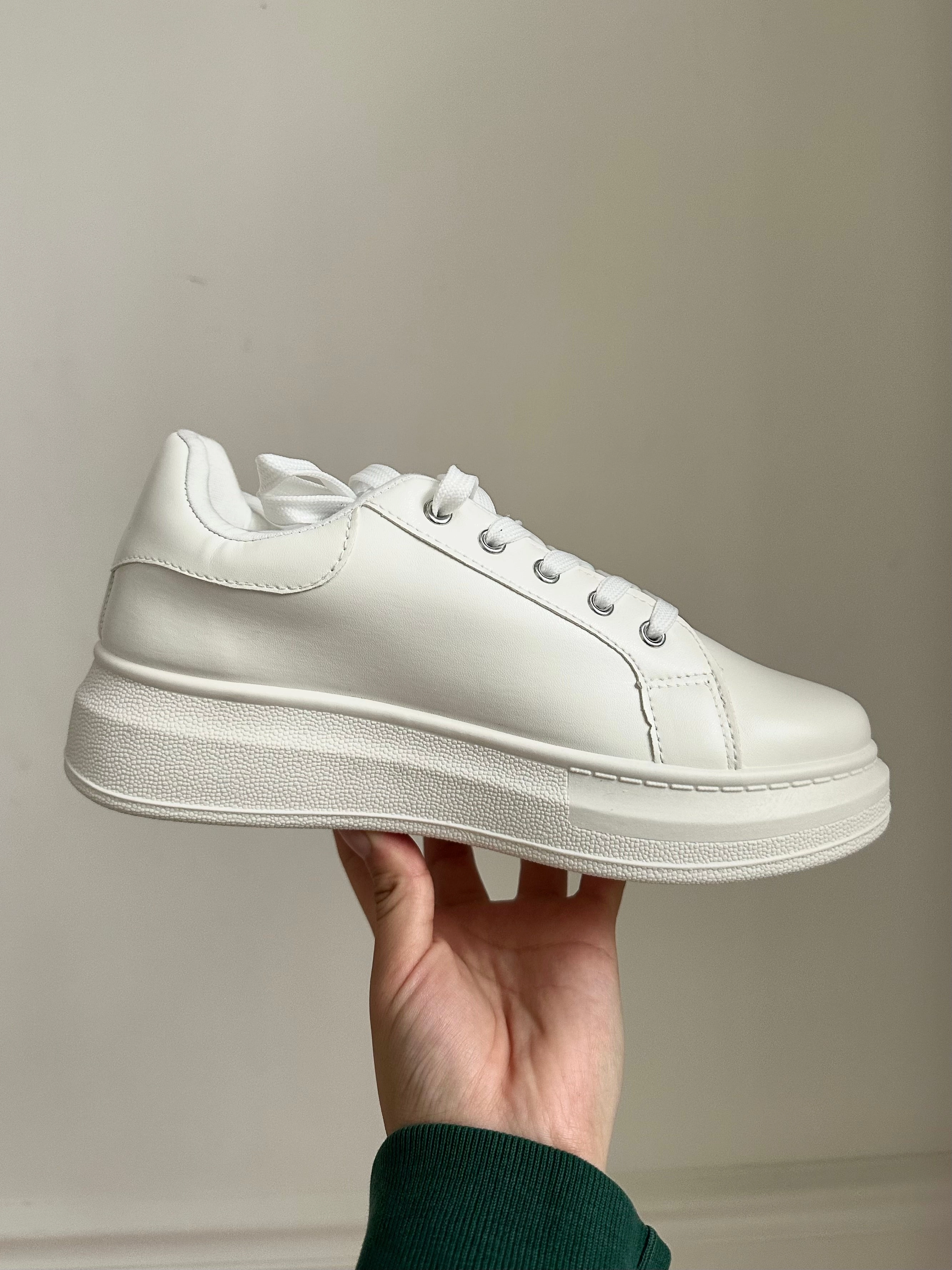 Classic White Platform Sneaker Two Strap Mary Jane Shoes